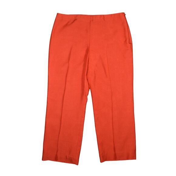 DONCASTER COLLECTION $395 Orange 100% Silk Lined Straight Leg Pant Size 14 - Picture 1 of 3